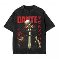 DMC Devil May Cry Demon Brothers TShirts Harajuku Vintage Washed T Shirt Oversized Short Sleeve Cotton Tees Men Women Clothing S