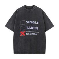 Illojuan Funny Single take Cowboy Hat summer hat Retro Washed Cotton Tshirt Men Women Fashion Retro T Shirt S
