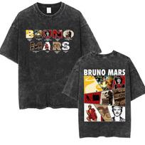 Bruno Mars Romantic Tour  Concert Vintage Washed Tee Shirt Mens Women Fashion Hip Hop Tshirt Summer Top Oversized T Shirts M