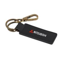 1pcs Metal Leather Keychain Ring Zinc Alloy Chain Key For Mitsubishi Lancer 10 Xpander Pajero 4 Montero V73 Triton Evolution Evo