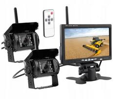 Bezprzewodowy Monitor + 2X Kamera Cofania 12V/24V