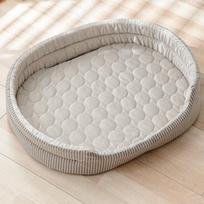 Non-Slip Dog Cooling Bed Breathable Ice Pad Pet Mat Self Cooling Pet Cooling Mat  Indoor 19.69x14.57 in pilka