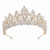 Exquisite Crystal Crown Handmade Baroque Headpiece Princess Diadem Bridal Tiara  Wedding auksinė