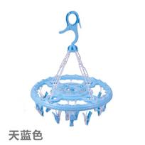 Round Shape Portable Laundry Drying Rack With 20 Sturdy Clips In Blue And Pink dangaus mėlyna spalva