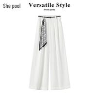 Women's High-Waist Wide-Leg Cropped Casual Pants L balta