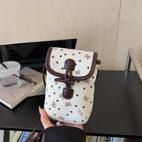 Mini Crossbody Bag Women Fashi Polka Dot Corduroy Canvas Phe Bag Bow Design Comfortable and Versatile Texture Bucket Bag balta