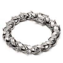 Polished Chunky Bracelet Men's Unique Link Chain Accessories Stainless Steel 316L Punk Fashion Jewelry Boyfriend Gift 20.5cm