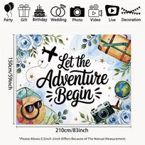 2D Let the Adventure Begin Backdrop Bridal Shower Wedding Engagement Party 47.2x31.5inch/120*80cm