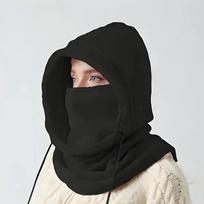 Winter Unisex Balaclava Knit Hood - Windproof Mask With Drawstring Motorcycle Riding Headgea Warm Knitted Cap Cold Weather