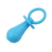 Pet Rubber Pacifier Chew Toy Interactive Elastic Soother For Dog Cat Puppy Teeth Cleaning & Grinding Training Toy (blue,10x3cm) mėlyna