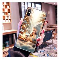 Glass phone case For iPhone 17 Pro Max Air 17 16 15 14 13 Pro Max 15 16 Pro 15Plus Christmas Snowman iphone 13