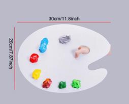 White/Clear Acrylic Artist Paint Tray Palette Color Mixing Painting Tool Oval Paint Pallet For School Artistic Supplies Makeup
