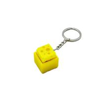 Cheese Funny Key Chain Keyboard Stress Easing Fidget Button Cheese Keycap Fidget Clicker Keychain Keyboard Keychain Finger Toys