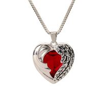 Funny Red Angle Heart Design Box Chain Women Girls Necklace Valentine's Day Jewelry Gift 45cm