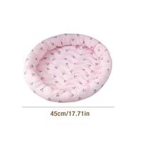 Round Pet Cat Mat Summer Pet Cooling Pad Round Washable Pet Cooling Mat Dog Self Cooling Blanket Breathable Cold Silk Cat Bed (as the picture,S)