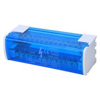 215 Terminal Distribution Box 125A/500V 2 in 28 out Terminal Block Junction Box Blue 2-Level Distribution Box Power Distribution