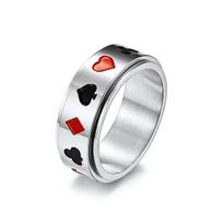 Hip Hop Anti Stress Anxiety Fidget Spinner Couple Rings Charm Minimalist Lovers Rotating Stainless Wedding Knuckle Ring Jewelry 6
