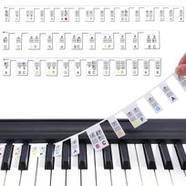 Klaviatūros pianino lipdukai 88/61 klavišui Silikoniniai nuimami pianino klaviatūros natų lipdukai pradedantiesiems mokytis groti pianinu