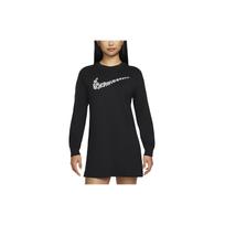 Nike Sportswear Embroidered Long Sleeve A-Line Dress Women Dress Black DM6318-010 XS