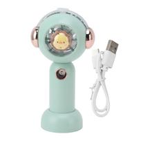 Mielas rankinis purškiamas ventiliatorius su purškimo funkcija, įkraunamas per USB, mažas kišeninis purškiamas ventiliatorius, 500 mAh žalia