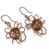 Natural Copper Spiral Look 925 Sterling Silver Jewelry Earring 2.09  W4r16