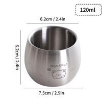 120 ml Dvigubos sienelės Kavos Puodelis 304 Nerūdijančio Plieno Mini Vandens Puodelis Vaikams Patvarus Atsparus Kritimui Termosas Kavos Puodelis Gėrimų Indai 101-200ml