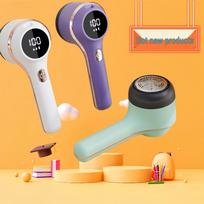 Rechargeable Portable Fuzz Trimmer: Gentle Fabric Shaver & Depiller for Clothes Avocado Green