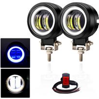 20W Headlight Motorcycle LED Headlight Motorcycle Running Light Round LED Light Round LED Angel mėlyna