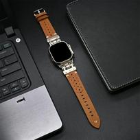 Luxury Metal Leather Strap for Apple Watch Ultra 3 2 49mm Band for iWatch Series 11 10 9 8 7 6 se Bracelet Correa 45mm 44mm 46mm for Apple Watch 46mm