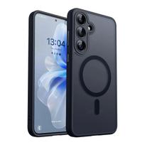 Prabangus matinis permatomas magnetinis belaidžio įkrovimo dėklas, skirtas Samsung Galaxy A16 A36 A26 A06 A55 A35 A25 A15 A05 5G Magsafe dangtelis Galaxy A55 5G juoda