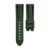 Aukštos kokybės fluororatinio kaučiuko minkšta FKM guminė laikrodžio apyrankė Panerai diržo priedams PAM111/441 Laikrodžio apyrankėms 22mm 24mm 26mm Sagtis su kaiščiu 22-20mm&Without Buckle tamsiai žalia spalva