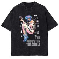 Anime Ghost in the Shell Spausdintas Marškinėlis Medvilninis Trumpomis Rankovėmis T-shirt Vyrams Moterims Drabužiai Harajuku Vintage Skalbtas Dydžio Negalintis L
