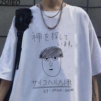 Nueva camiseta Mob Psycho 100 divertida con estampado de Anime para mujer camiseta divertida de Hip Hop de manga corta con XS balta