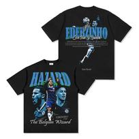 Stylish Black Eden Hazard Chelsea Football Star Casual Cotton Short-Sleeve Women And Men Comfortable Fashion T-Shirt 4XL