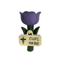 Flower Shape Bee Butterfly Water Dispenser Colorful Garden Decoration Bee Watering Station  Outdoor violetinė
