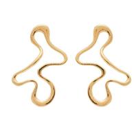 Minimalist Design Irregular Hollow Earrings Hollow Geometry Gold Silver Geometric Earrings Simple Style Metal Stud Daily Wear auksas
