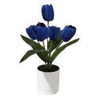 3/5 Heads Artificial Tulip Flower Bonsai White Flowerpot Multicolor Simulation Flower Bonsai Photo Props Faux Flower Potted Gift