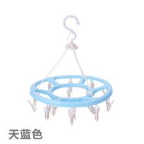 Versatile Circular Clothes Drying Rack With 16 Clips For Balcony Use Sky Blue