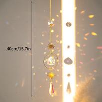 Crystal Suncatcher Prism Wind Chimes Hanging Pendant Rainbow Light Catcher Octagon Beads Jewelry Window Garden Home Decor