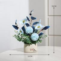 Fake Mini Potted Flowers Artificial Flowers Evergreen Bonsai Potted Ornaments Fake Plants Home Garden Table Decoration