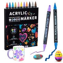 12/24/36/60/72 color Double Head Waterproof Acrylic marker Pens For Rock Painting Canvas DIY Making posca Doodle Pen art Markers