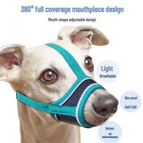 Reflective Adjustable Dog Muzzle: Breathable, Lick & Bite Prevention, Drinking Friendly, Dog-Specific Protection. XS ežero mėlyna spalva