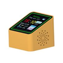 Weather Clock Smart Temp And Humidity Sensor Desk Small Digital Indoor Weather Station For Home For Bedside Kitchen Bathroom oranžinė
