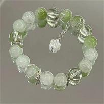 25 Simple Green Popcorn Crystal Bracelet For Women Girls Korean ins Flower Fox Feather Tassel Bracelets Friendship Jewelry Gifts