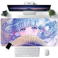 Genshin Impact Anime Kamisato Ayaka Mouse Pad Large Gaming Keyboard Mat LockEdge Rubber Computer Office Accessories LE600x300x2mm