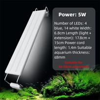 Super Slim LED Aquarium Lighting Adjustable Waterproof Aquatic Plant Light Energy Saving Fish Tank Light Fish Tank Lighting (as the picture,CN Plug)