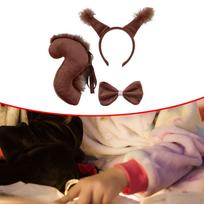 Animal Costume Accessories Set for Halloween Celebrations Brown without Glove