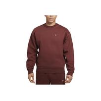 Nike Solo Swoosh Round Neck Comfortable Casual Fleece Long Sleeve Sweatshirt Men sweatshirt Brown White DX1361-231 L