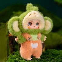 New Peach Fox Plush Toy Children's Monkey Doll Backpack Hanging Ornament Healing Table Birthday Gift 15cm【0.11kg】