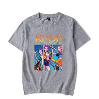 Hot KPop Demon Hunters Print T-shirt Summer Casual Loose T Shirt Women Men Harajuku Shirts S